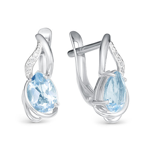 z2-9807 Серьги с фианитами. Серебро 925. 