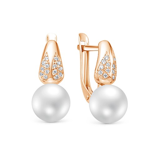 z2-10158 Серьги с жемчугом. Золото 585. 