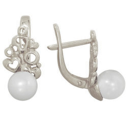 z2-3002 Серьги с жемчугом. Серебро 925.
