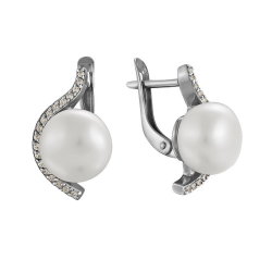 z2-8582 Серьги с жемчугом. Серебро 925.