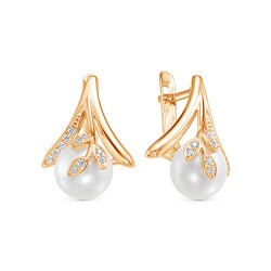 z2-10225 Серьги с жемчугом. Золото 585.