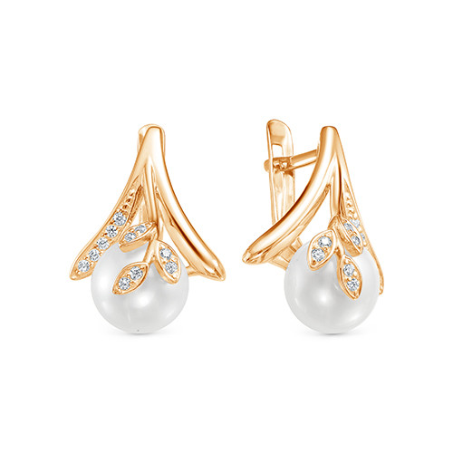 z2-10225 Серьги с жемчугом. Золото 585. 