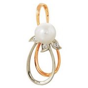 z3-7573 Подвеска с жемчугом. Серебро 925.