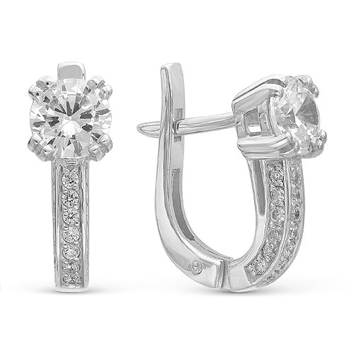 z2-8793 Серьги с фианитами. Серебро 925. 