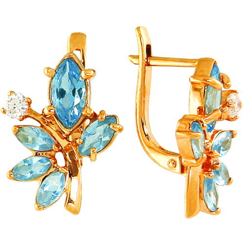 z2-016 Серьги с фианитами. Серебро 925. 