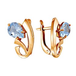 z2-218 Серьги с полудрагоценными вставками. Золото 585.