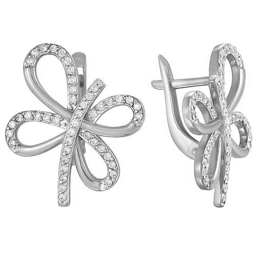 z2-8510 Серьги с фианитами. Серебро 925. 