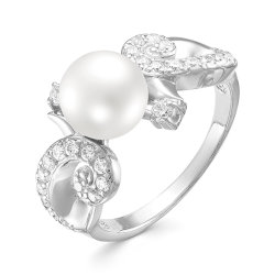 z1-9607 Кольцо с жемчугом. Серебро 925.