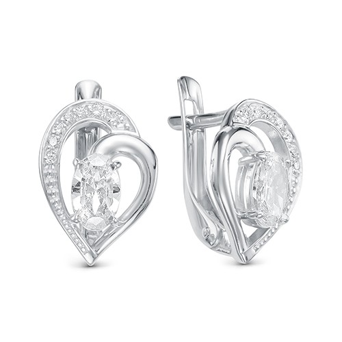 z2-9884 Серьги с фианитами. Серебро 925. 