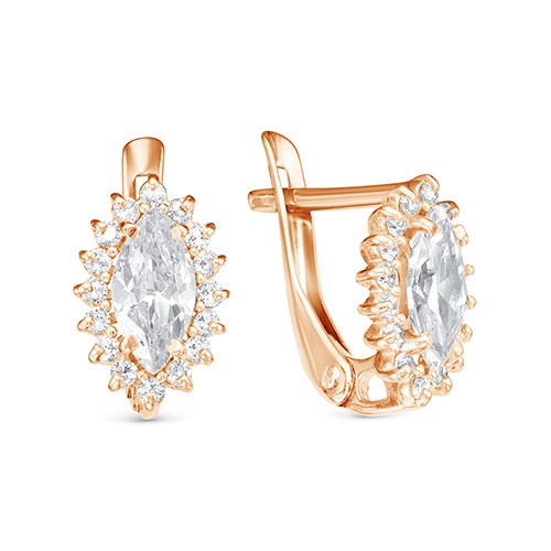 z2-9973 Серьги с фианитами. Золото 585. 