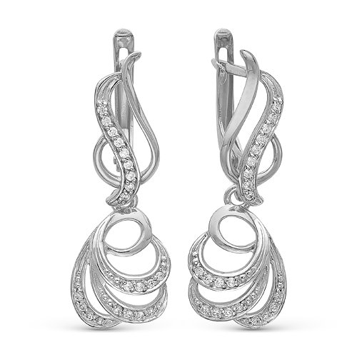 z2-8873 Серьги с фианитами. Серебро 925. 
