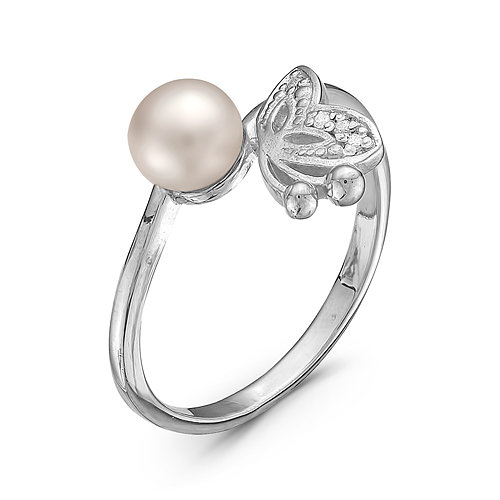 z1-8929 Кольцо с жемчугом. Серебро 925. 