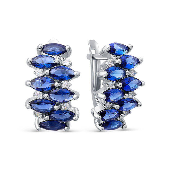 z2-10376 Серьги с фианитами. Серебро 925. 