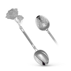 7025 Ложка с розой. Серебро 925.