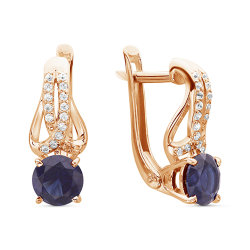 z2-9417 Серьги с полудрагоценными вставками. Золото 585.