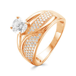 z1-9506 Кольцо с фианитами. Золото 585.