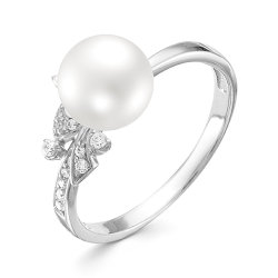 z1-9598 Кольцо с жемчугом. Серебро 925.