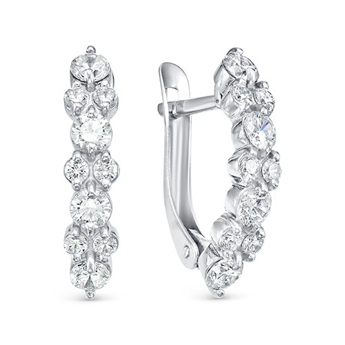 z2-9911 Серьги с фианитами. Серебро 925. 