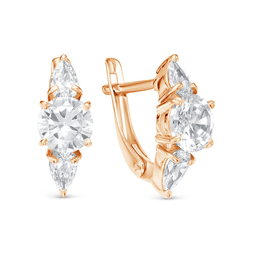 z2-9975 Серьги с фианитами. Золото 585. 