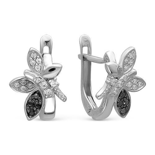 z2-8986 Серьги с фианитами. Серебро 925.  