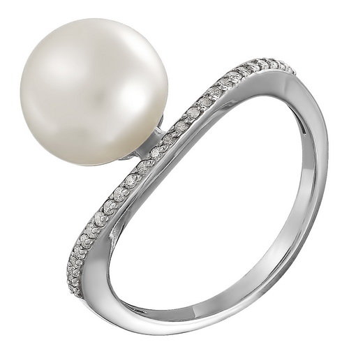 z1-8582 Кольцо с жемчугом. Серебро 925. 