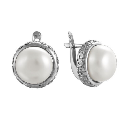 z2-8599 Серьги с жемчугом. Серебро 925. 