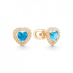 2-9774 Пусеты с полудрагоценными вставками. Золото 585.