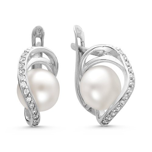 z2-9125 Серьги с жемчугом. Серебро 925. 