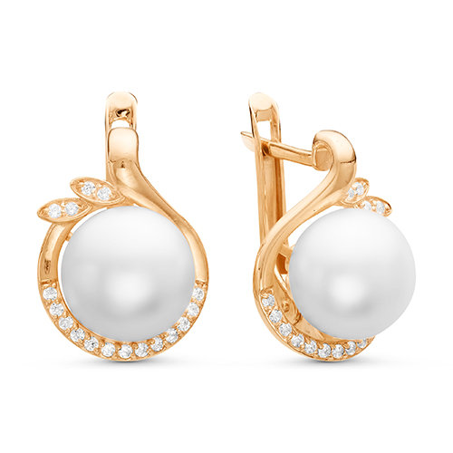 z2-9305 Серьги с жемчугом. Золото 585. 