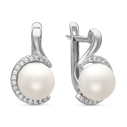 z2-9345 Серьги с жемчугом. Серебро 925.