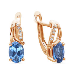 z2-9416 Серьги с полудрагоценными вставками. Золото 585.