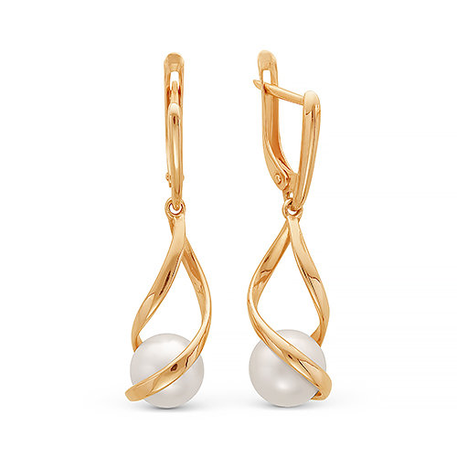 z2-9123 Серьги с жемчугом. Золото 585. 