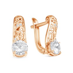 z2-9980 Серьги с фианитами. Золото 585.