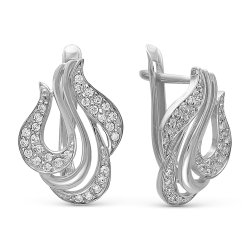 z2-8879 Серьги с фианитами. Серебро 925.