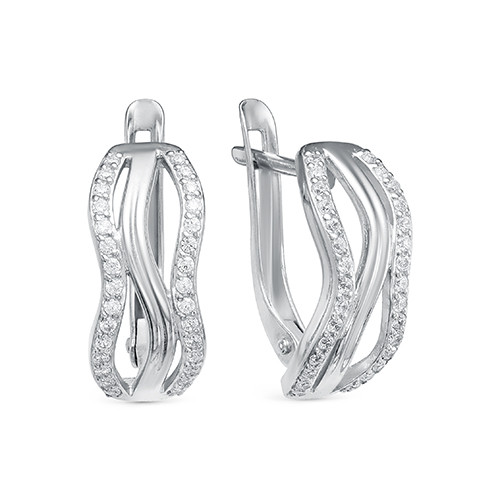 z2-10034 Серьги с фианитами. Серебро 925. 