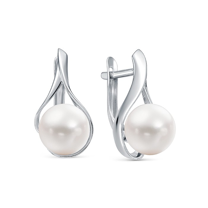 z2-10527 Серьги с жемчугом. Серебро 925. 