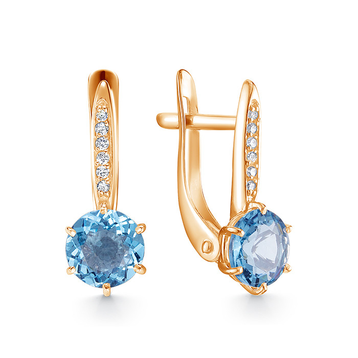 z2-9768 Серьги с полудрагоценными вставками. Золото 585. 