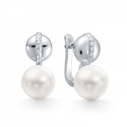 z2-10484 Серьги с жемчугом. Серебро 925.