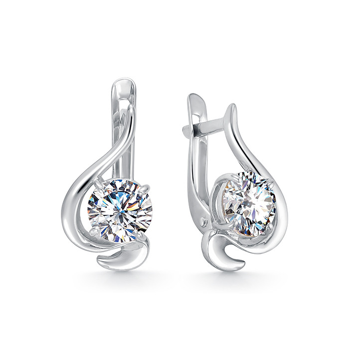 z2-10901 Серьги с фианитами. Серебро 925. 