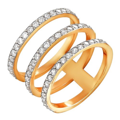 z1-8586 Кольцо с бриллиантовой россыпью. Золото 585. 