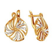 z2-8539 Серьги без вставок. Золото 585. 