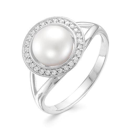 z1-9619 Кольцо с жемчугом. Серебро 925. 