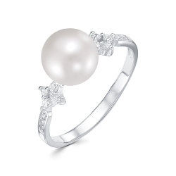 z1-9821 Кольцо с жемчугом. Серебро 925.