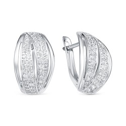 z2-9910 Серьги с фианитами. Серебро 925.