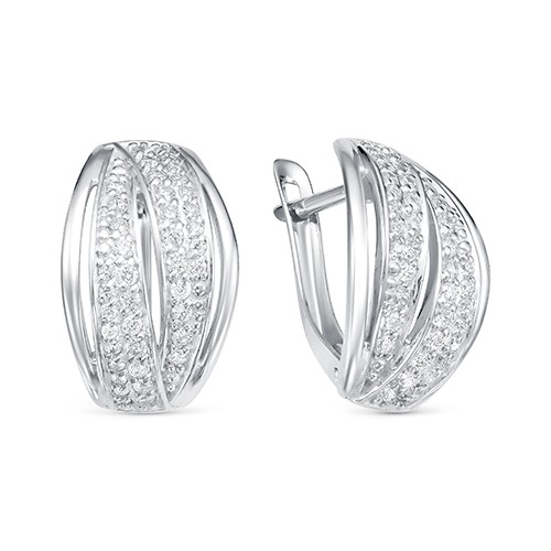 z2-9910 Серьги с фианитами. Серебро 925. 