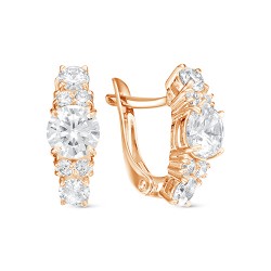 z2-9977 Серьги с фианитами. Золото 585.