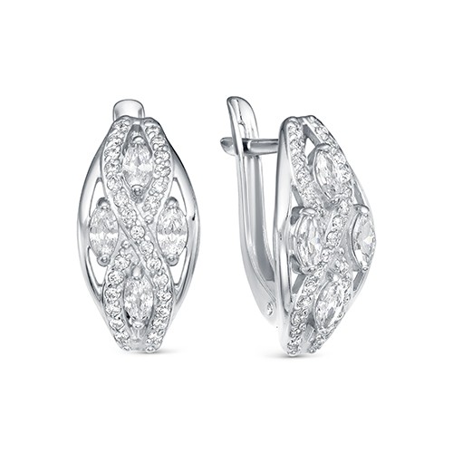 z2-10033 Серьги с фианитами. Серебро 925. 