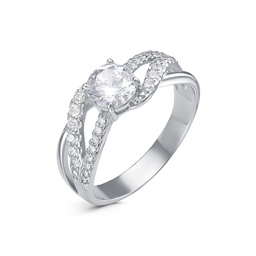 z1-10125 Кольцо с фианитами. Серебро 925.  