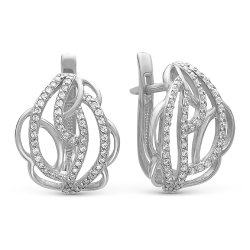 z2-8971 Серьги с фианитами. Серебро 925.
