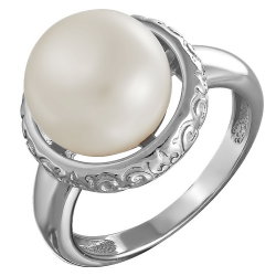 z1-8599 Кольцо с жемчугом. Серебро 925.